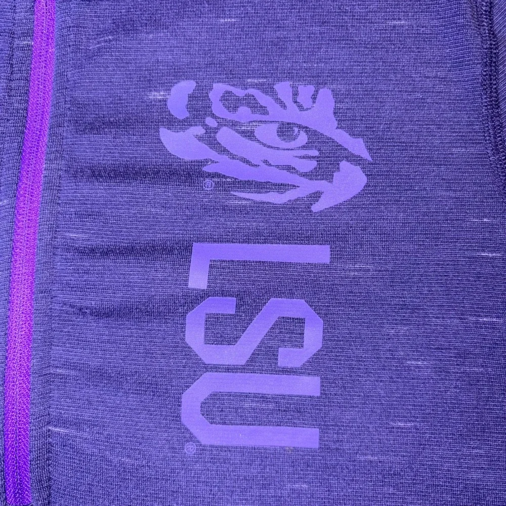 Nike LSU Tigers Womens Purple Dri-FIT Quarter Zip Pullover Shirt Small 34678X